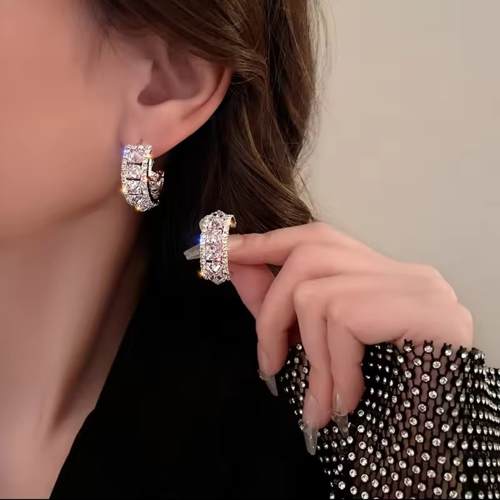 925 SterlCrystal Silver Earrings